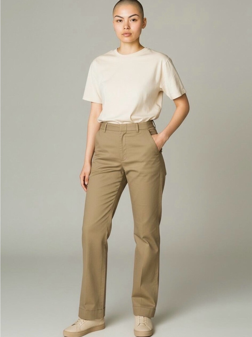 Banana Republic Martin fit Classic High-Rise slight Wide -Leg Pants in Khaki